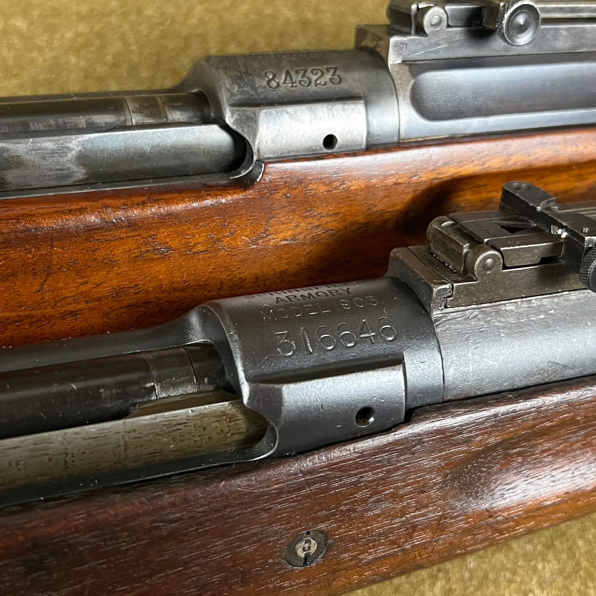 Comparison between two wood-stocked military surplus M1903 rifles