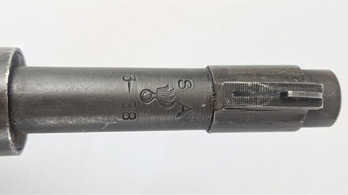 A March 1938 barrel on rifle 325,901. It should be noted that the Board of Survey noting the defective barrel is dated Feb. 1938. With the current barrel’s date, circumstantial evidence suggests this is the barrel placed on the rifle as a result of the survey.