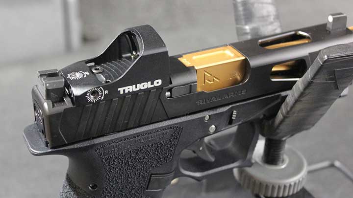 The Rival Arms build pistol during accuracy testing.