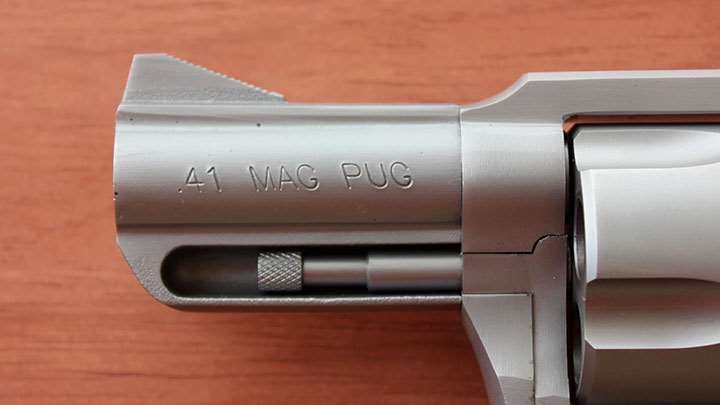 Charter Arms Pug stainless steel barrel sight .41 Mag Pug stamping