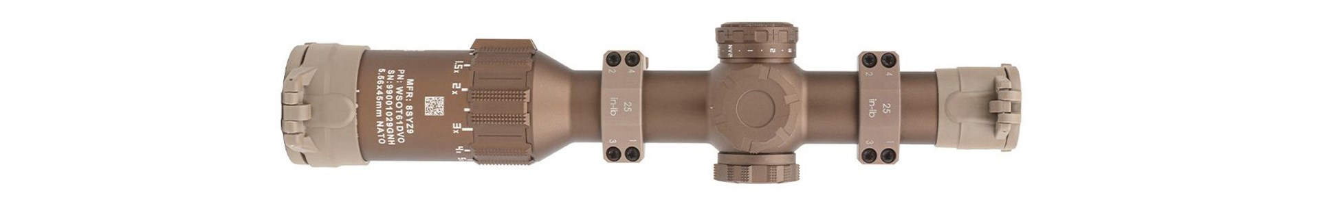 sig sauer optic riflescope top view looking down brown scope