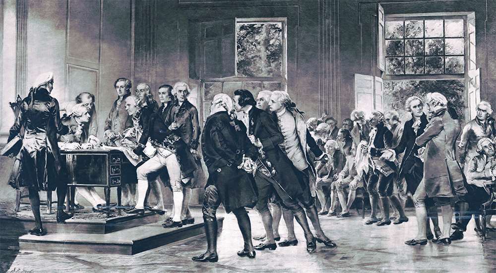 The signing of the Declaration of Independence