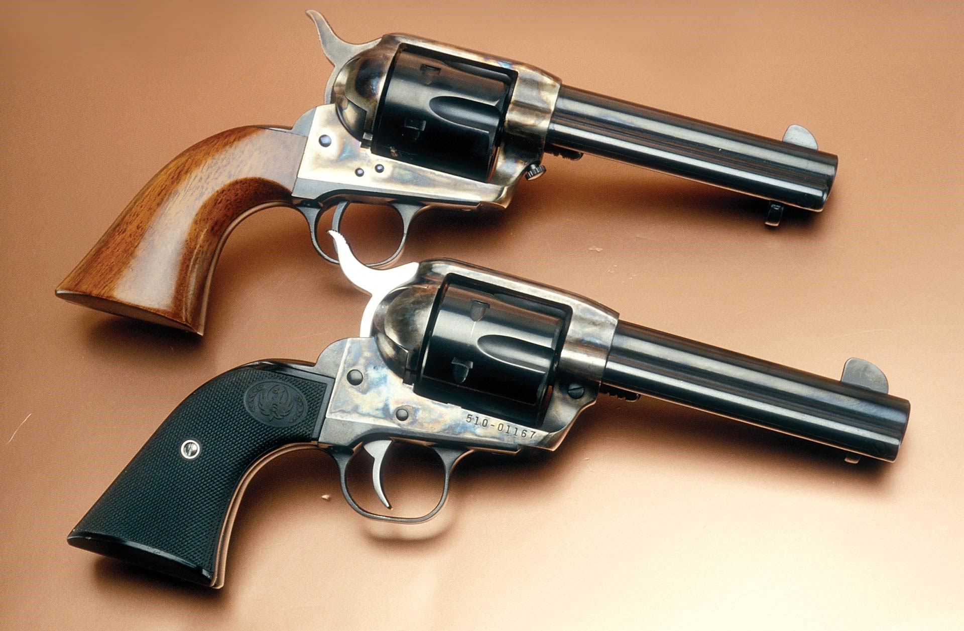Two Ruger Vaquero revolvers