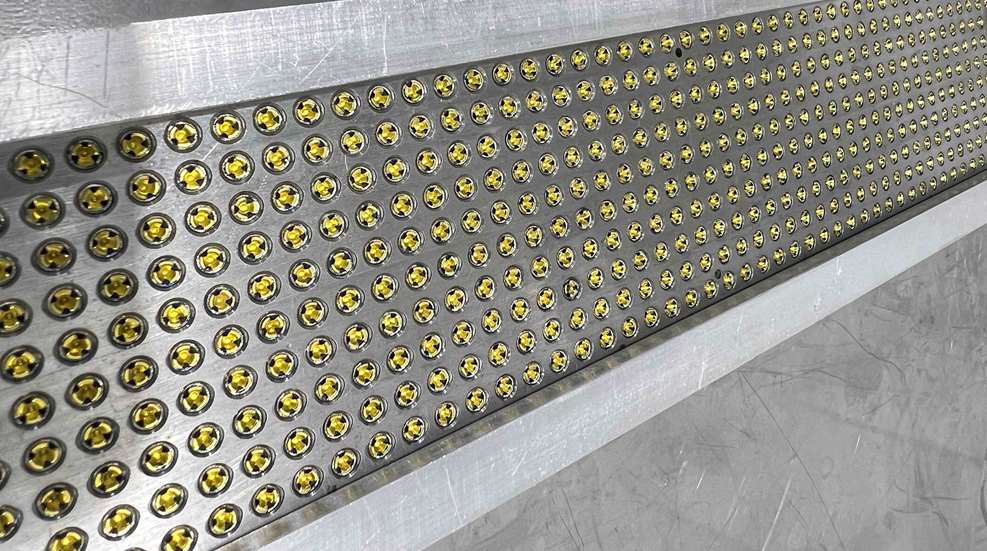 ammunition primers in metal tray