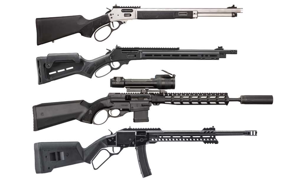 Smith &amp; Wesson Model 1854, Marlin Model 1895 Dark, Fightlite Industries Herring Model 2024, POF-USA Tombstone