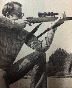 Sling tensions rifle butt against shoulder, allowing shooter to relax and concentrate on getting his rounds accurately on target.