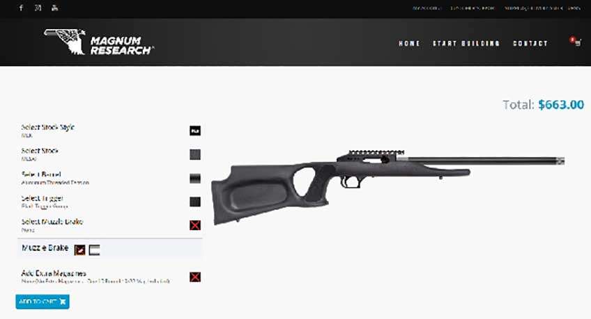 website screenshot magnum research rifle