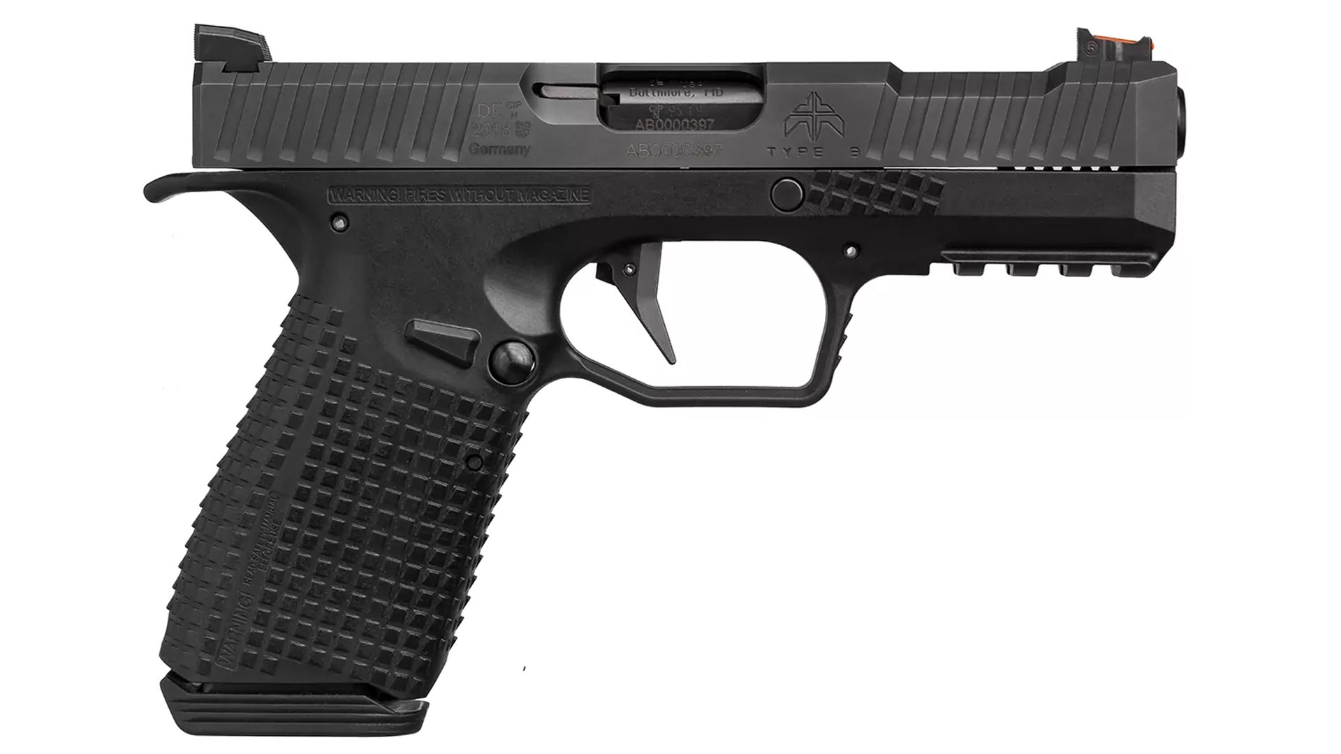 Right side of the Archon Firearms Type B pistol.