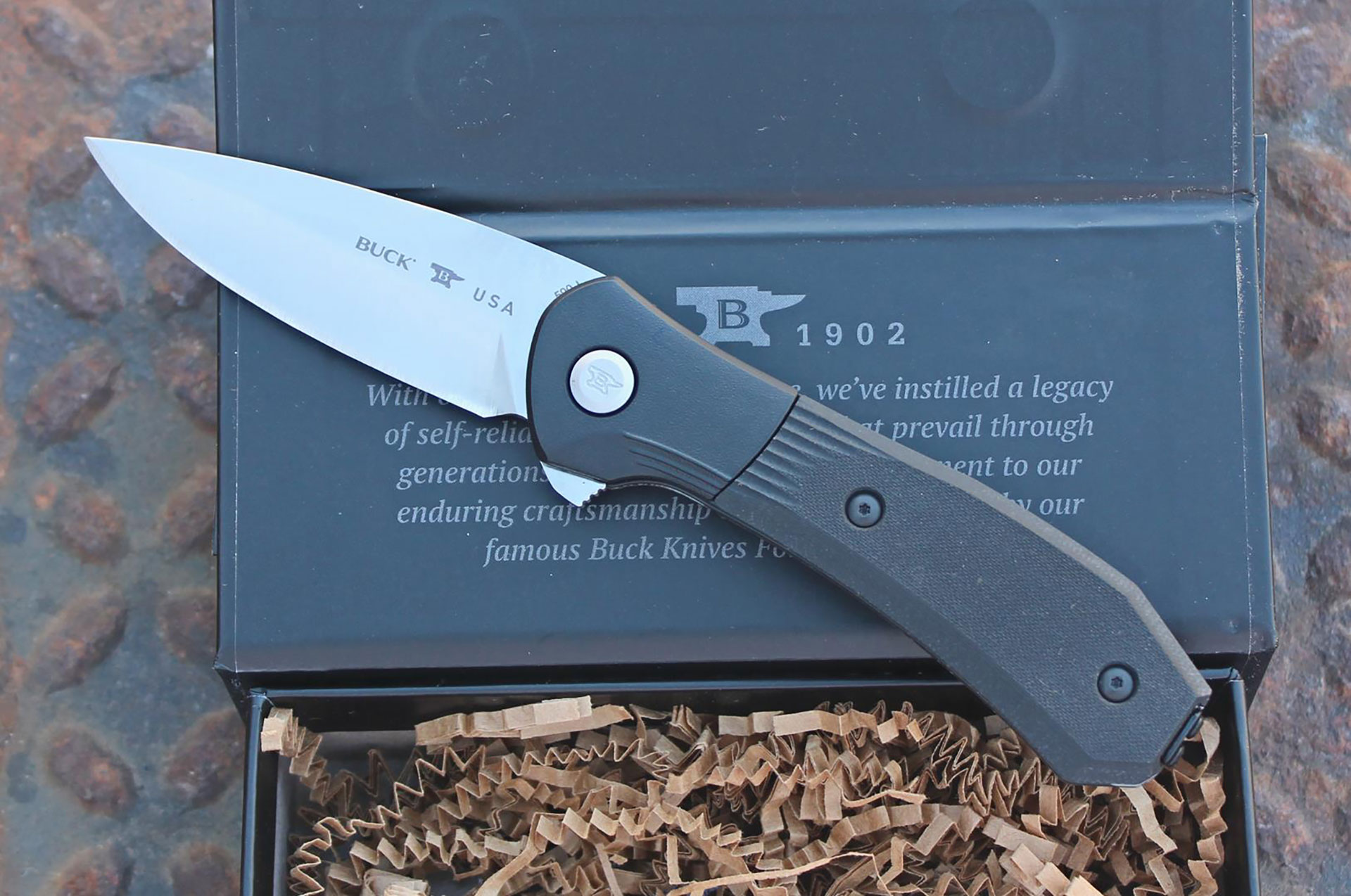 The Buck Knives Pr-level 590 Paradigm folding knife.