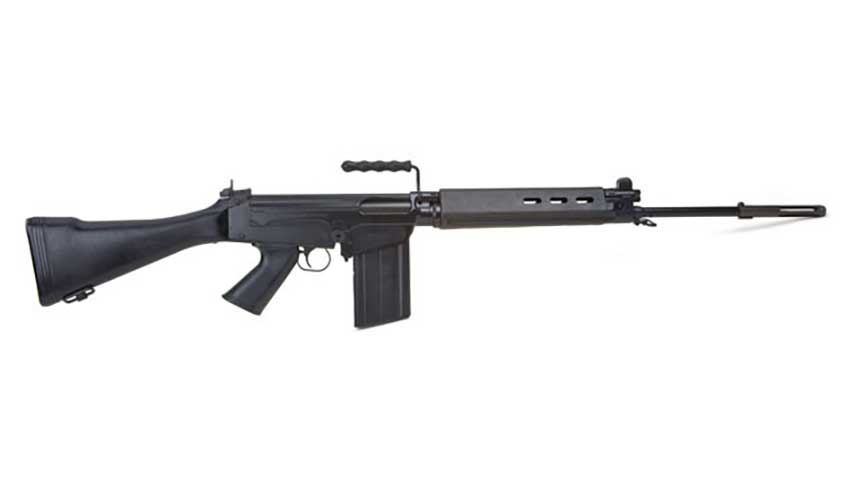 FN FAL right side shown on white.