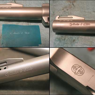 custom engraving on stainless steel gun parts