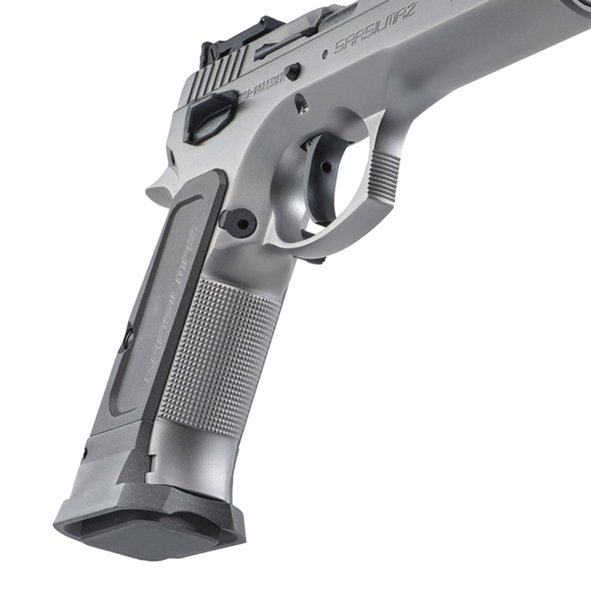 gun pistol handgun stainless steel metal silver gray lines contour