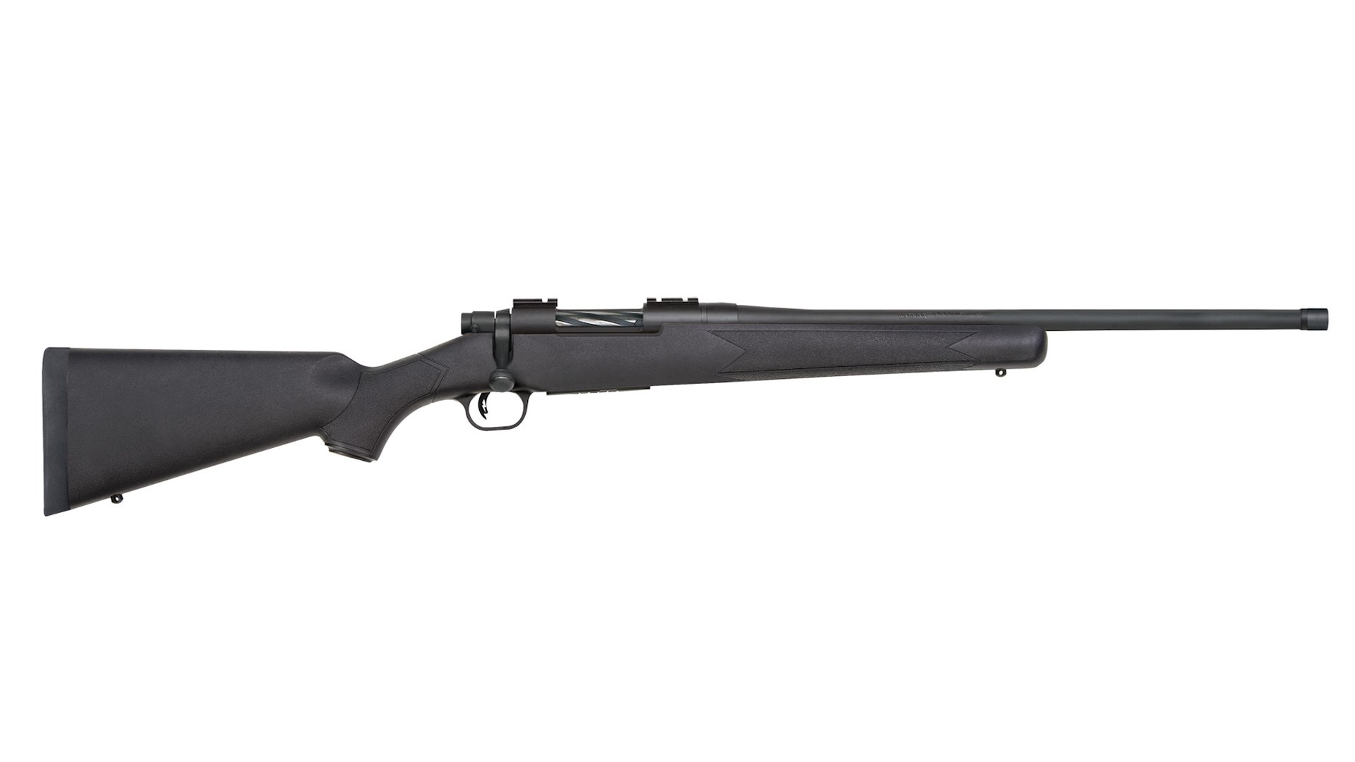 Right side of the synthetic-stocked Mossberg Patriot 400 Legend rifle.