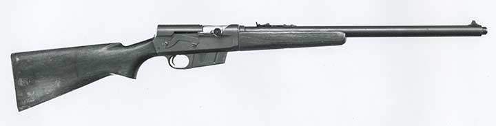 Black-and-white photo of the right side of a Remington Model 8 shown full length.