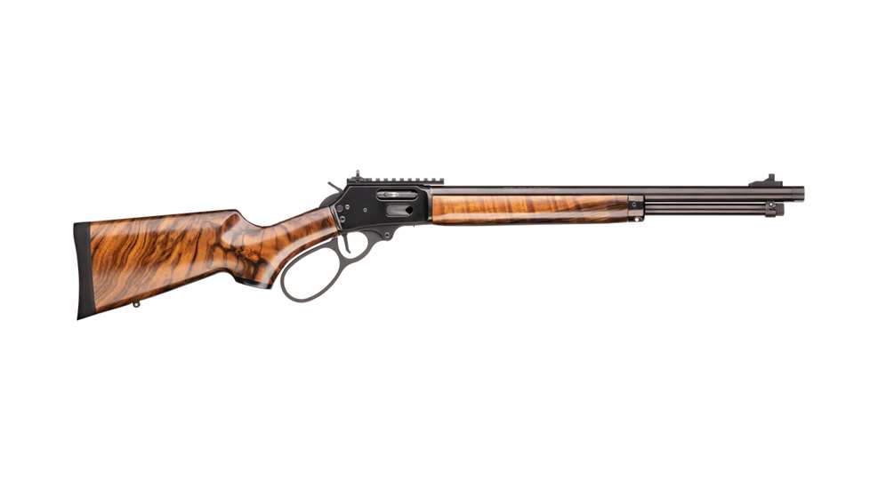 Smith & Wesson 1854 lever-action rifle right-side view walnut stock blued steel white background