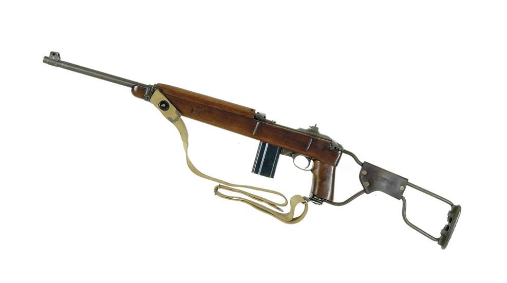 Left side M1A1 Carbine paratrooper wire folding stock wood canvas sling