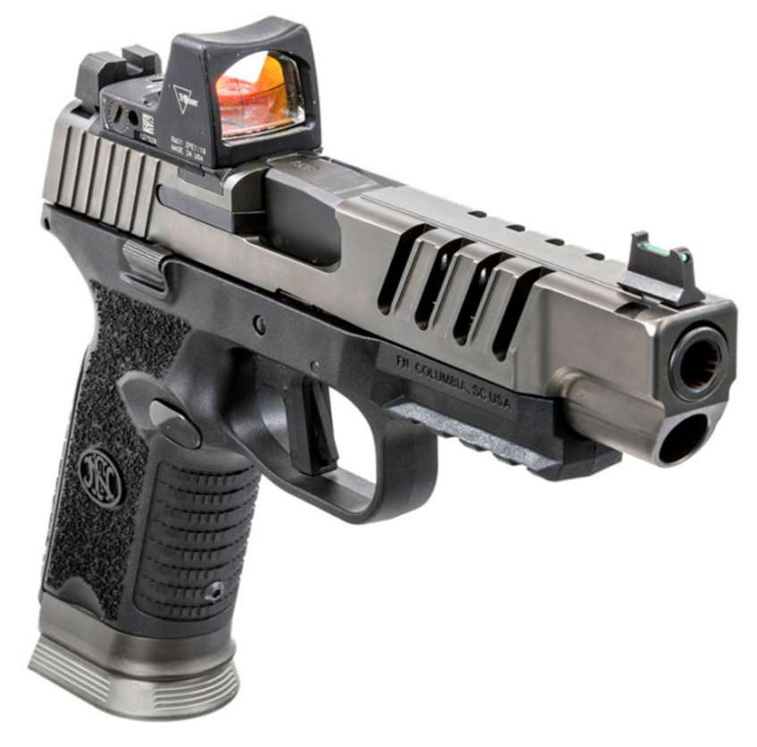 Black pistol polymer metal steel optic target shooting