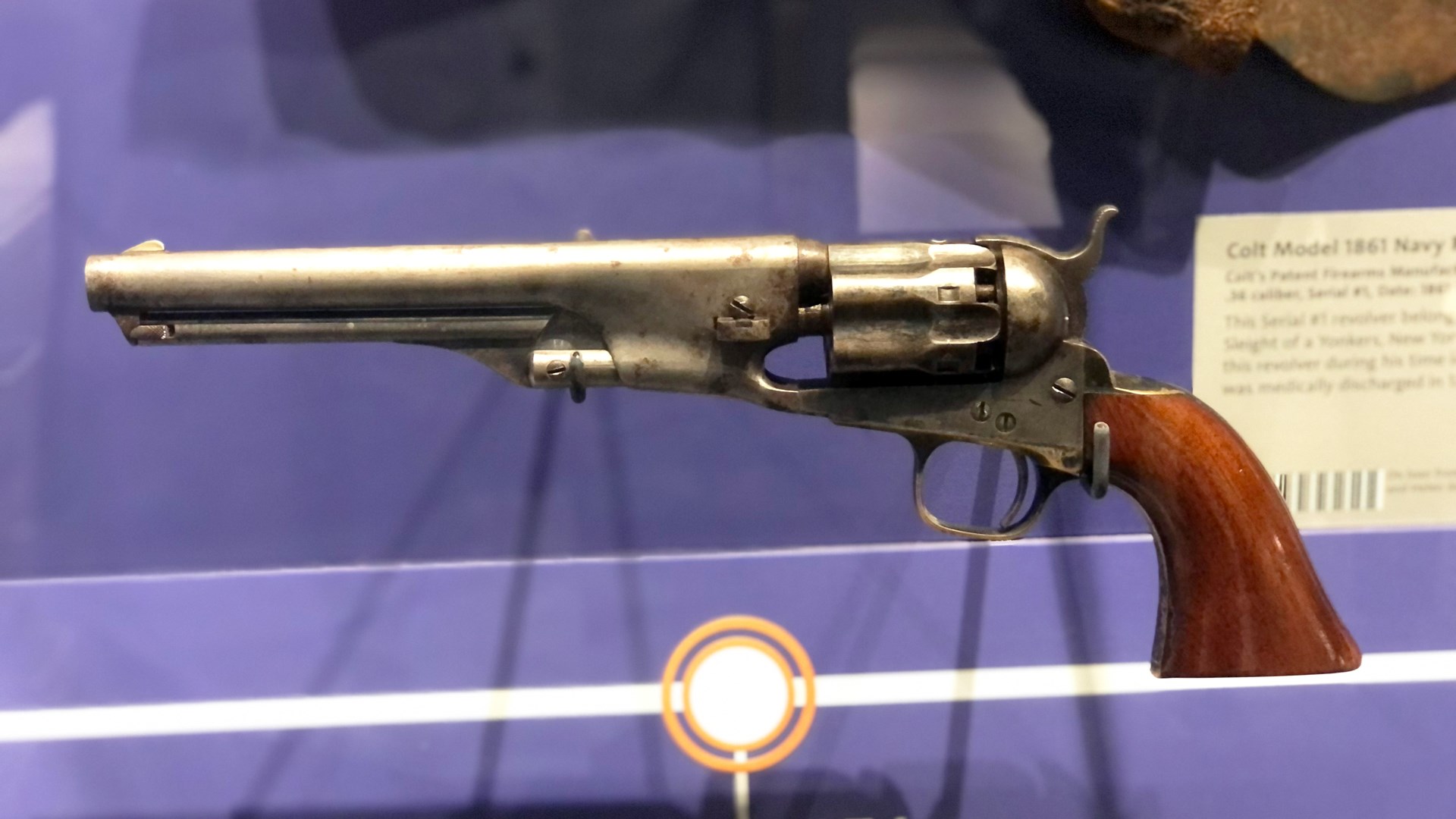 Colt 1851 Navy revolver serial number 1 cody firearms museum display