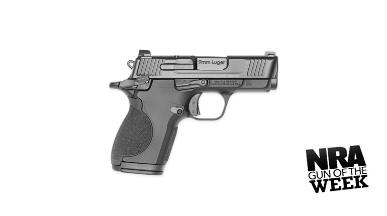 Smith & Wesson INC CSX handgun pistol right side full length view black gun NRA GUN OF THE WEEK 