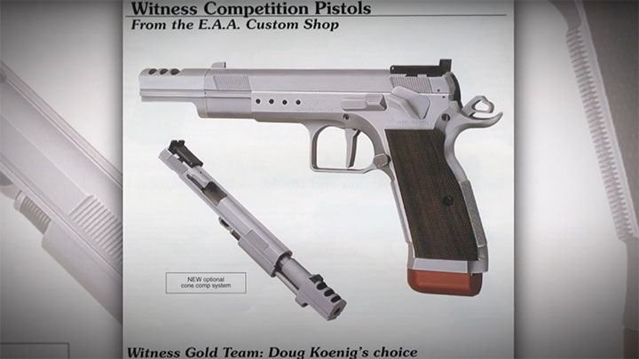 A Tanfoglio Witness completion handgun.