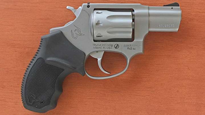 A right-side view of the Taurus 942 revolver.
