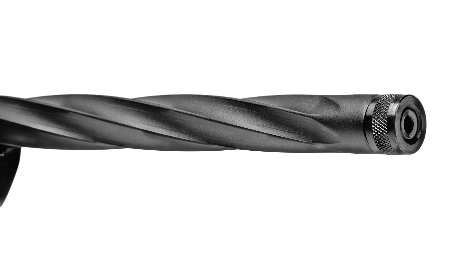 Spiral-fluted barrel of the Savage Arms Timber Tactical series.