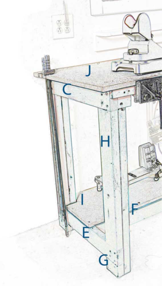 rendering image of workbench wood drawing schematic reference building construction how to