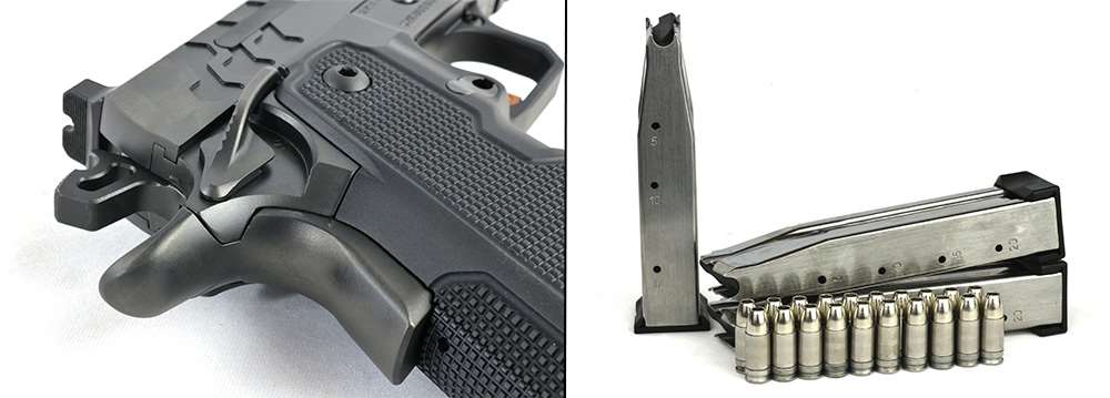 Bilateral thumb safeties, 17-round magazine