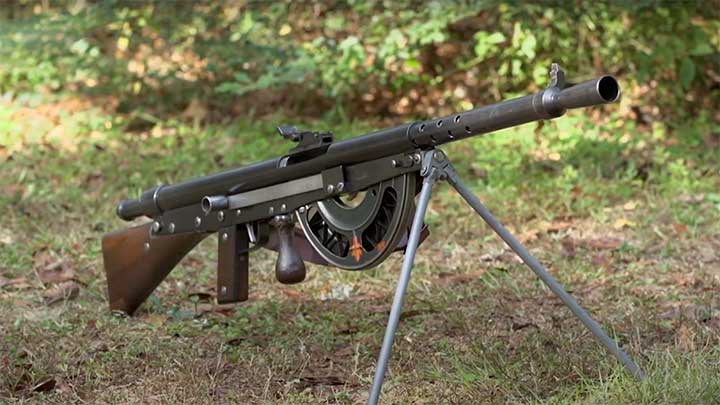 The French M1915 Chauchat CSRG light machine gun chambered in 8 mm Lebel.