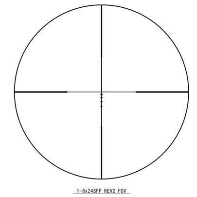 The reticle of the EOTech Vudu scope used in the review.