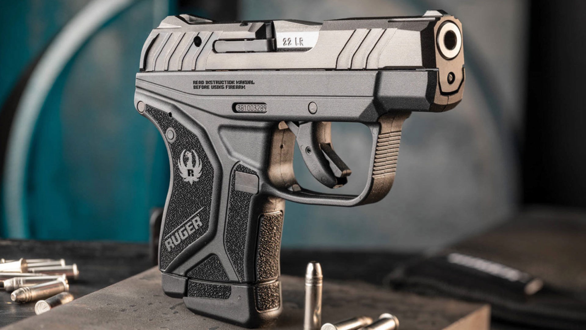 Ruger LCP II LIte Rack pistol with ammunition magazine art