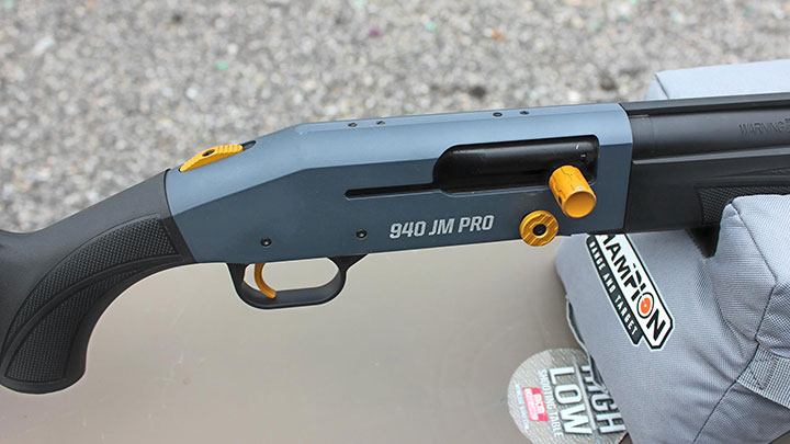 A closer view of the Mossberg 940 JM Pro action.