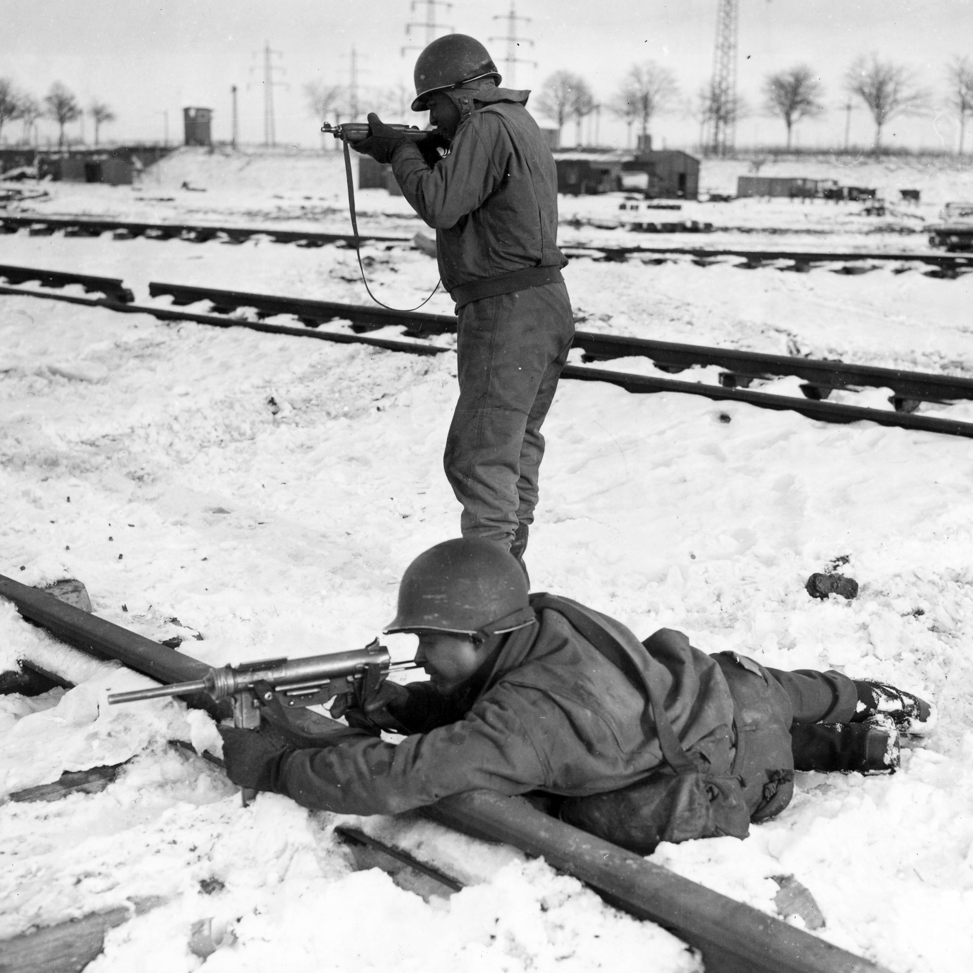 A highly modified M1 Carbine of the 761st Tank Battalion during the winter of 1945.