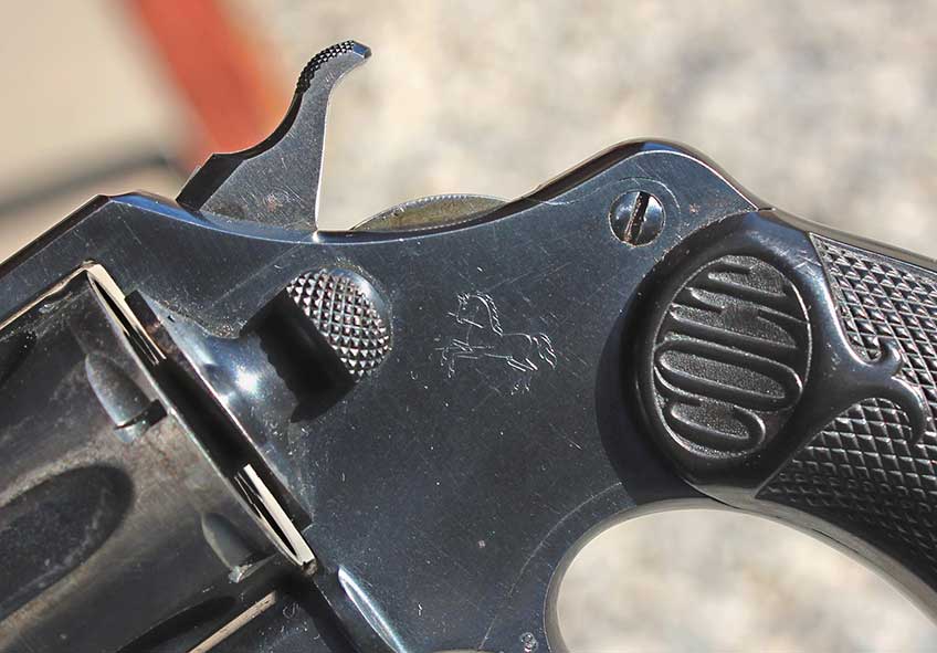 colt police positive left-side close-up frame rampant horse logo COLT