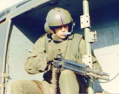 helicopter door gunner with M60