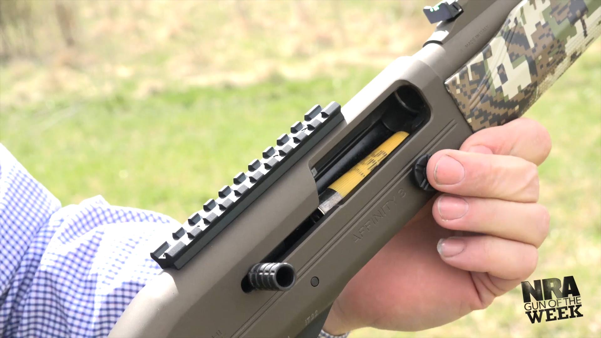 Franchi shotgun outdoors loading yellow ammunition shotshell 20 gauge