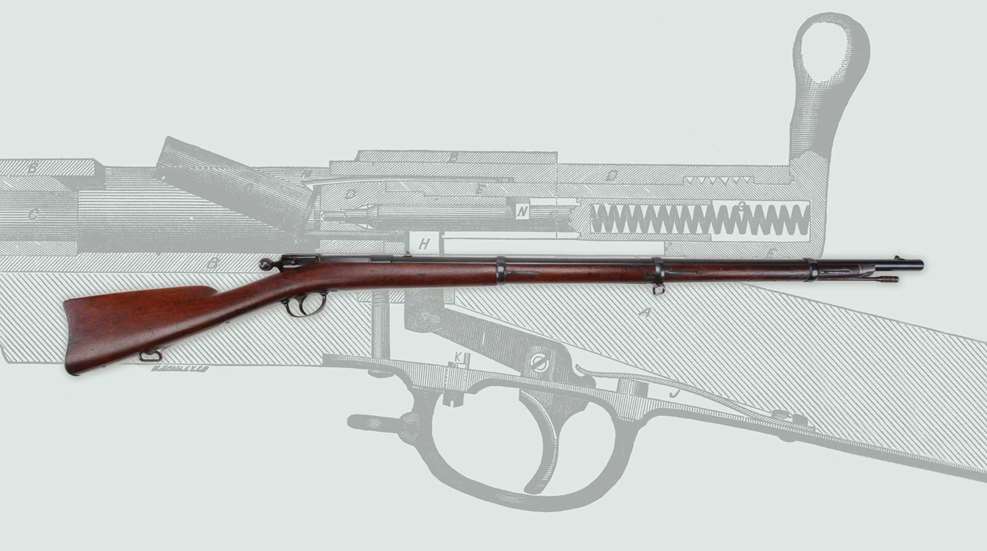 Ward-burton rifle overlay drawing rifle bolt-action america's first bolt-action