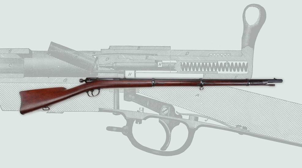 Ward-burton rifle overlay drawing rifle bolt-action america's first bolt-action