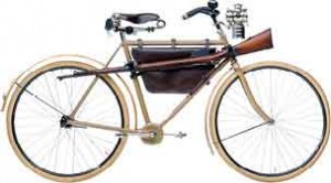 Combined here are two of FN's earliest products, a Belgian Model 1889 Mauser on board an FN chainless Belgian military bicycle.