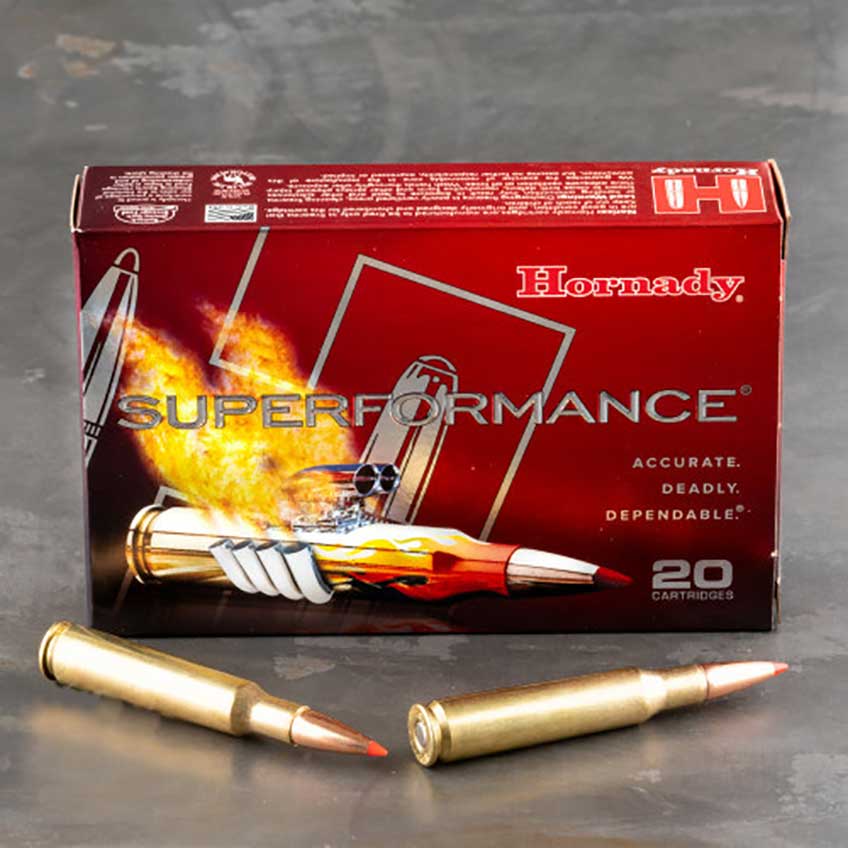 Despite its 19th century origins, the 7mm Mauser can still be had today in modern factory loads, like this Superformance offering from Hornady.