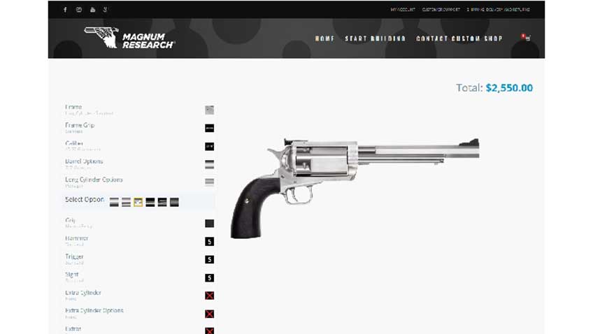 magnum research website screenshot gun revolver stainless steel bfr