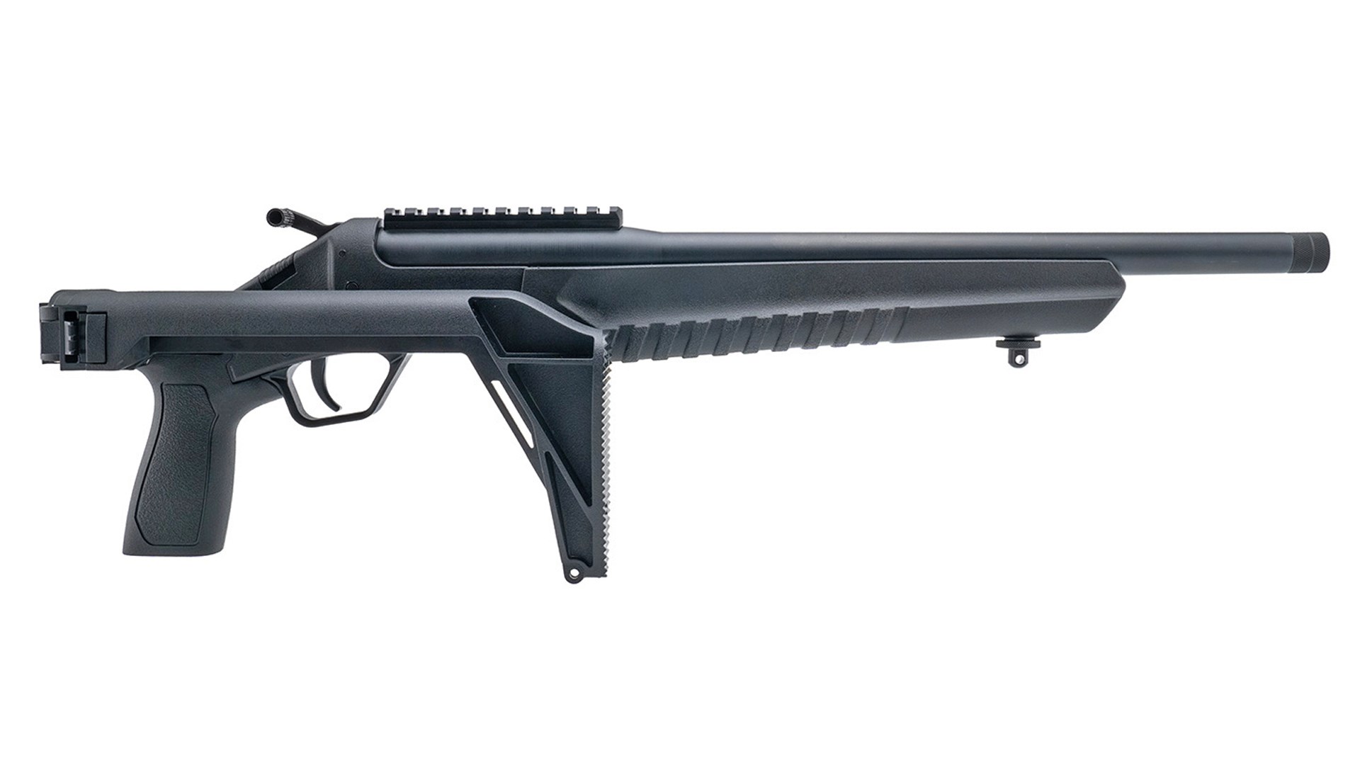 Right side of the Rossi Lightweight Carbine with its stock folded.