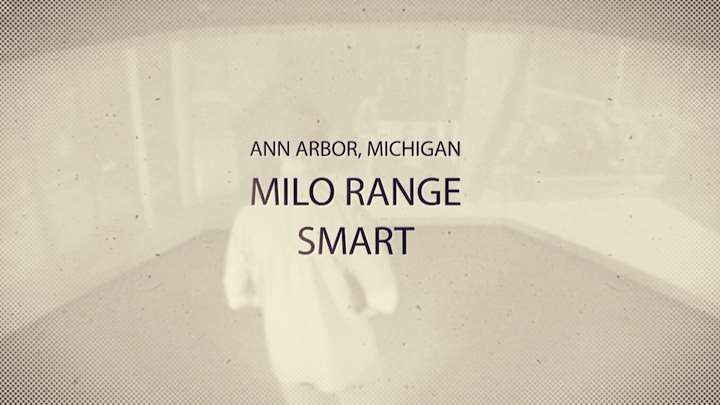 Title screen of simluation training with text &quot;Ann Arbor, Michigan MILO RANGE SMART&quot;