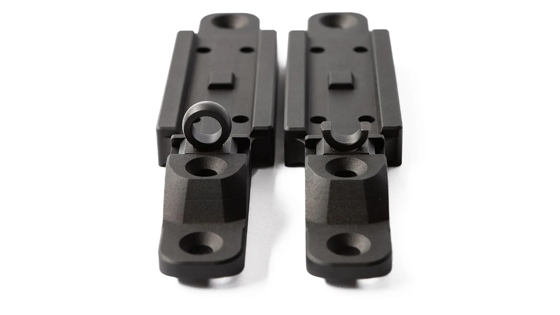 Aridus Industries CROM rear sight optic mount two versions side-by-side view aperature