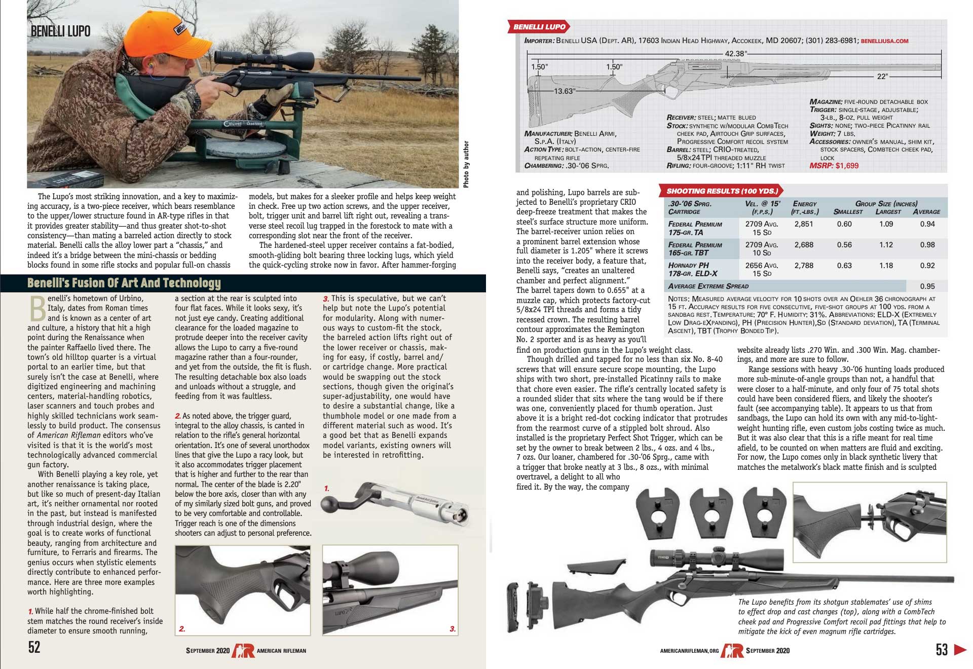 magazine spread guns hunting outdoors text specifications rifle benelli lupo