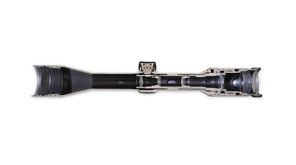 riflescope cutaway inside view mechanical optics glass aluminum
