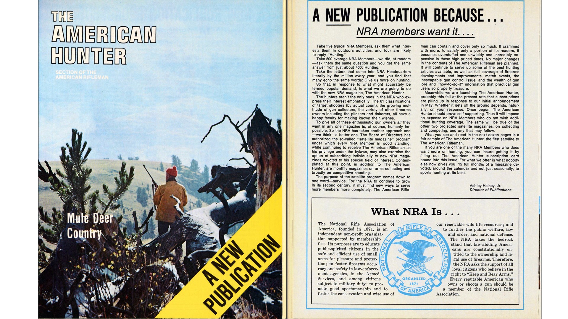The American Hunter magazine cover and inside page description screenshot