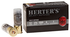 Herter's Select Defense shotgun ammunition box blue gray shotshell