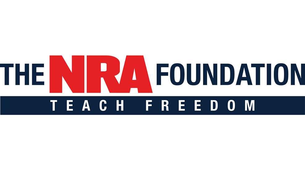 Logo with text THE NRA FOUNDATION TEACH FREEDOM