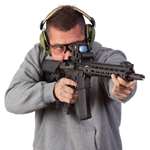 shooter with AR at range